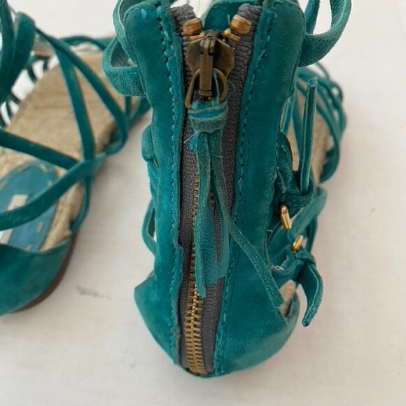 Miu Miu Green Suede Raffia Sole Sandals size 38 /AZI - Picture 6 of 8